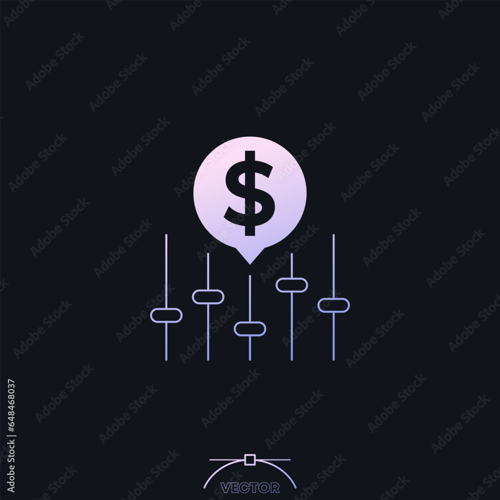 Poster dynamic pricing icon for web and apps