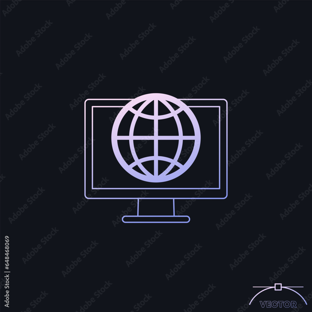 Poster free internet access icon with a gradient