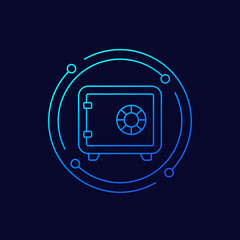Safe box icon, linear design