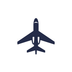 private jet airplane icon on white - obrazy, fototapety, plakaty