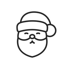 Obraz na płótnie Canvas Santa Claus Icon. Vector Outline Editable Isolated Sign of the Christmas's Beloved Character, Symbolizing Holiday Cheer and Yuletide Joy.