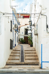 Charming old streets of the historic town of Altea with classic old white houses