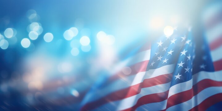 USA Flag amid Subtle Illumination