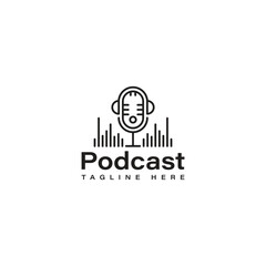 logo template podcast musik vector