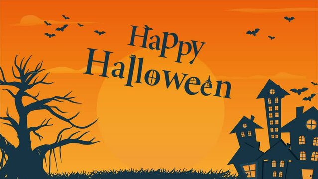 Video happy halloween invitation background