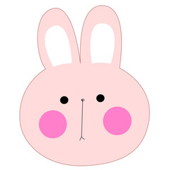 Easter bunny face. Cute cartoon style. Vector illustration.