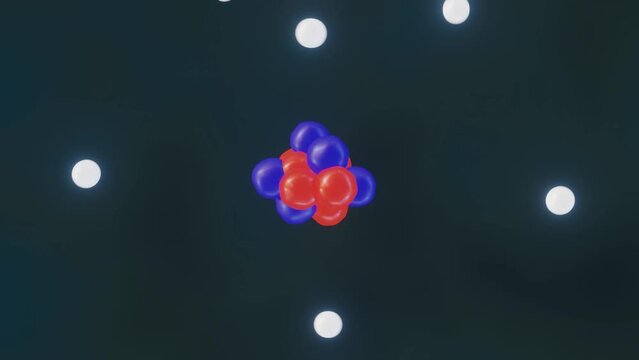 close up single rotating nitrogen molecule 3d rendering