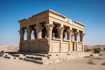 Well-preserved ancient Egyptian temple in Dendera, Egypt. Generative AI