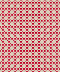 Seamless Knitted Scandinavian Pattern On Beige Background