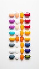 Obraz premium Colorfull pills on white background