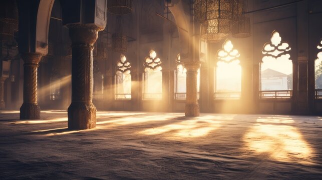 Inside the mosque, AI generated Image