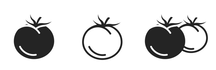 tomato icon set. vegetable and farming symbol. natural organic food