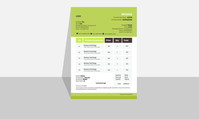 
Creative minimalist Business Invoice template.