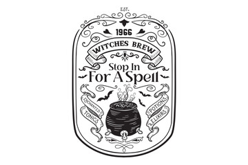 Stop In For a Spell svg, Witches Brew, Potions Tonic, Halloween Shop svg, Halloween Sign svg, Halloween Stop sign svg, Witchcraft SVG, Magic Spells, Halloween Decor, Witchy Art, Potion Ingredients