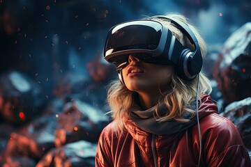 A person experiencing a virtual reality game
