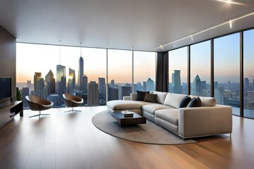 modern living room interior Generated AI.
