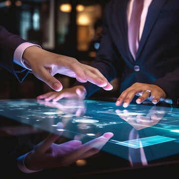Asian executives engaged in chart analysis