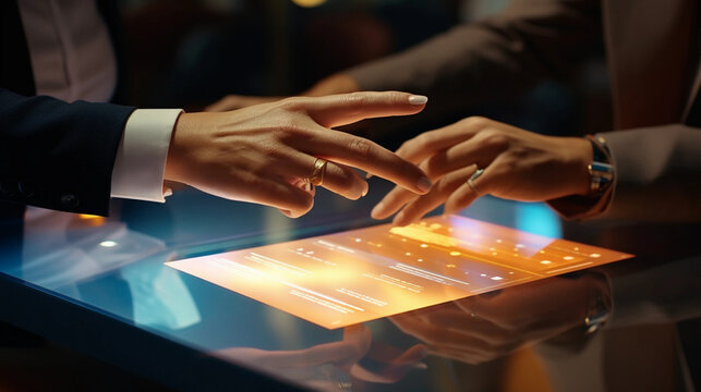Asian executives engaged in chart analysis