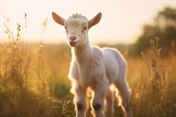 Obraz premium Goat rural farming grass animals