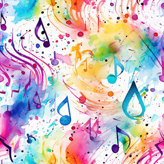 abstract music watercolor seamless background