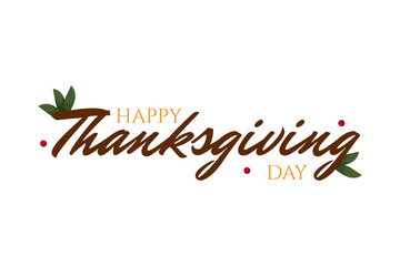 Thanksgiving inscription with leaves and berries