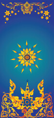 Vector illustration. Wallpaper iphone Thai art pattern or Line Thai background texture.
