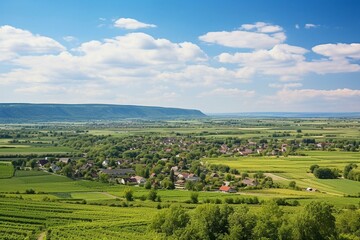 Fototapeta na wymiar View over the northern districts of Königsbrunn in Swabia. Generative AI