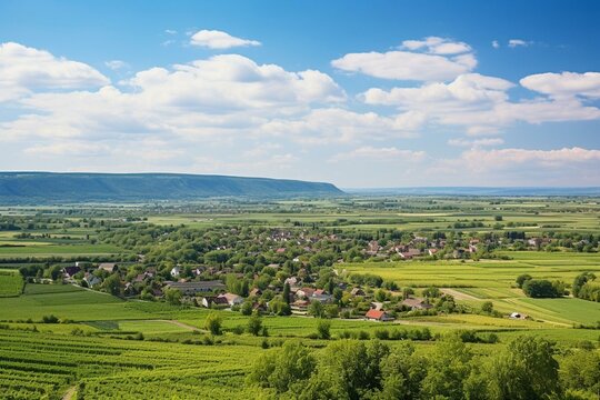 View over the northern districts of Königsbrunn in Swabia. Generative AI