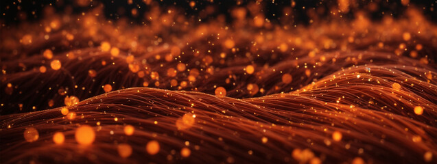 technological fabric, background, glowing orange