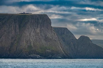 Tuinposter Nordkapp (North Cape), view froma ship, Troms of Finnmark, Norway. commonly referred to as the northernmost point of Europe © Luis