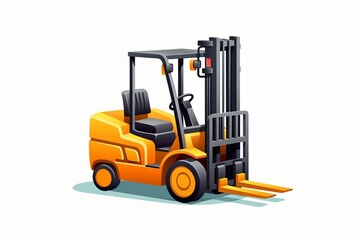 Isolated forklift for warehouse and factory; used for lifting goods and boxes. Generative AI