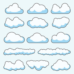 Clouds vector collection cartoon style