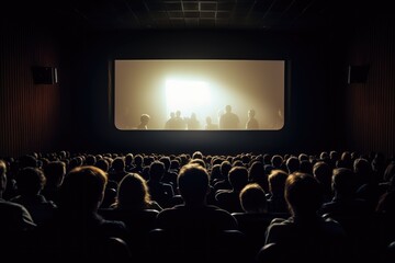 cinema screen with audience - obrazy, fototapety, plakaty