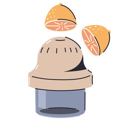Hand juicer vector cartoon illustration isolated on a white background.