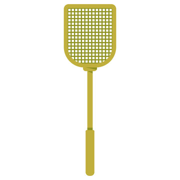 Plastic fly swatter vector cartoon illustration isolated on a white background.