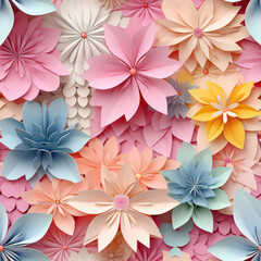 Origami abstract floral background