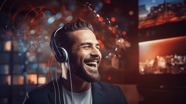 A person using a streaming platform with AI-driven content recommendations, highlighting the tailored viewing experience