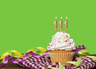 Birthday Cake With Candle Number 111