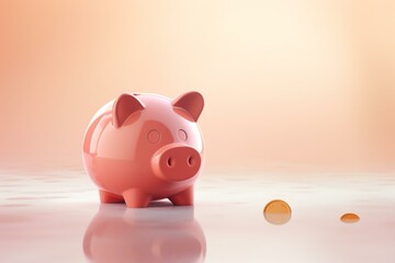 Illustration of an empty piggy bank showing insufficient funds. Generative AI
