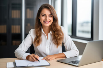 Beautiful Young European Woman Accountant. Сoncept Beautiful Young European Woman Accountant , Challenges Of Being A Woman In Accounting, , The Importance Of Financial Planning For Young Professionals