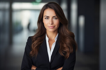 Beautiful Young European Woman Manager . Сoncept International Women In Business, Achieving Worklife Balance, The Art Of Networking, Success Strategies For Millennials - obrazy, fototapety, plakaty