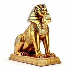 Guardian of the Desert: Egyptian Sphinx Isolated on White Background. Generative ai