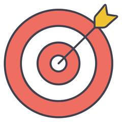 Business target success icon symbol vector image. Illustration of the arrow focus goal strategy design image