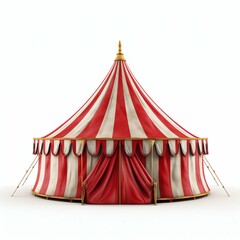 Circus Tent Showcase Isolated on White Background. Generative ai