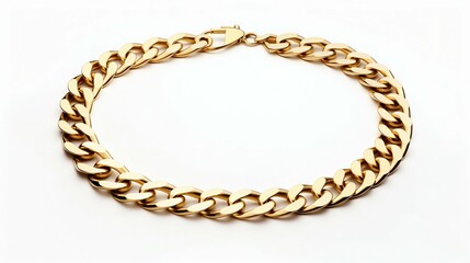 Obraz premium Gold Chain Necklace Isolated on White Background. Generative ai