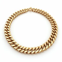 Obraz premium Gold Chain Necklace Isolated on White Background. Generative ai