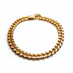 Obraz premium Gold Chain Necklace Isolated on White Background. Generative ai