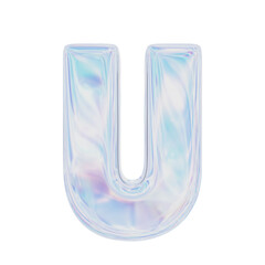 Holographic 3D Letter U © Kateryna Artamonova