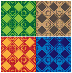 Set of seamless color patterns. Modern casual colors.