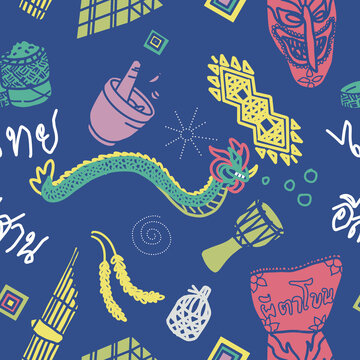 Pattern Thai Isan style pop culture